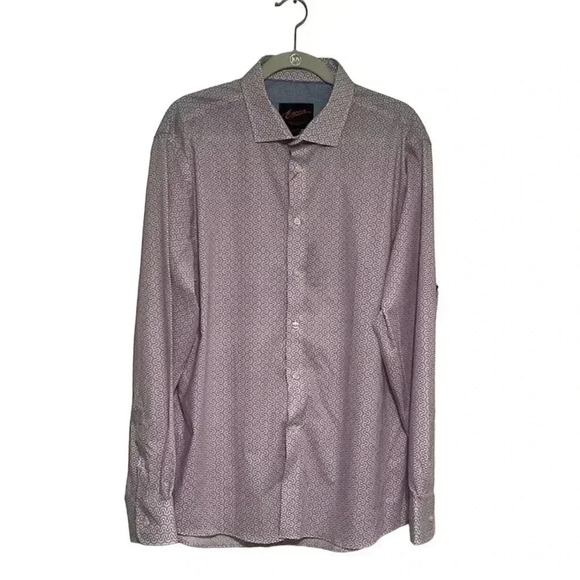 Egara Other - Egara Men's Long Sleeve Paisley PrintSlim Fit Stretch Dress Shirt XL